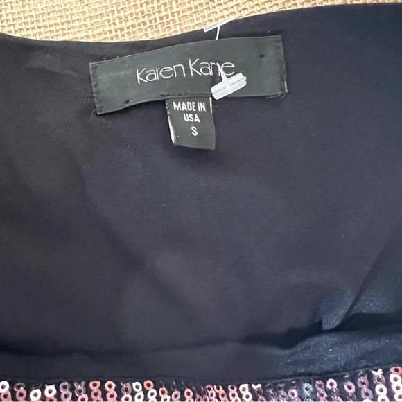 Karen Kane Sequin Sheath Dress, Blushed Metal, Pink and Silver - Picture 10 of 13